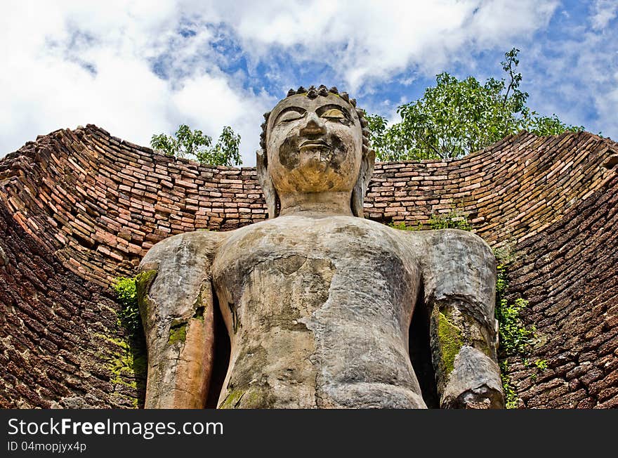 Buddha Image in Wat Phra Si lriyabot at Kamphaeng Phet Historical Park, Kamphaeng Phet Province, Thailand