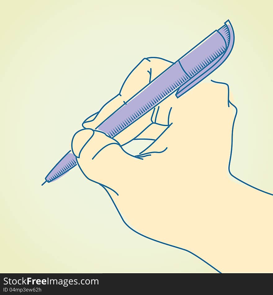 Pen in Hand. Vector illustration. Pen in Hand. Vector illustration