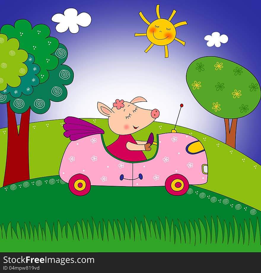 Colorful graphic illustration for children. Colorful graphic illustration for children