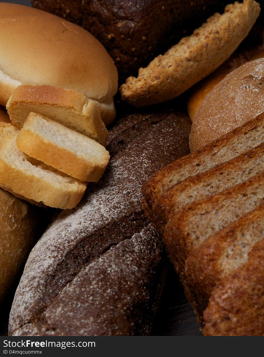 Background of Various Bread close up