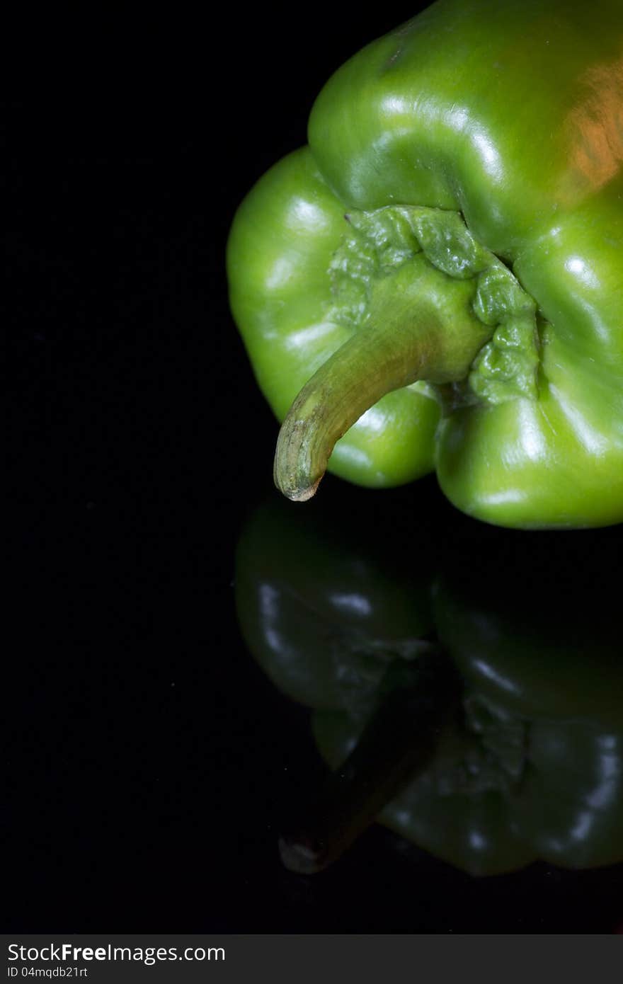 A detail of green capsicum