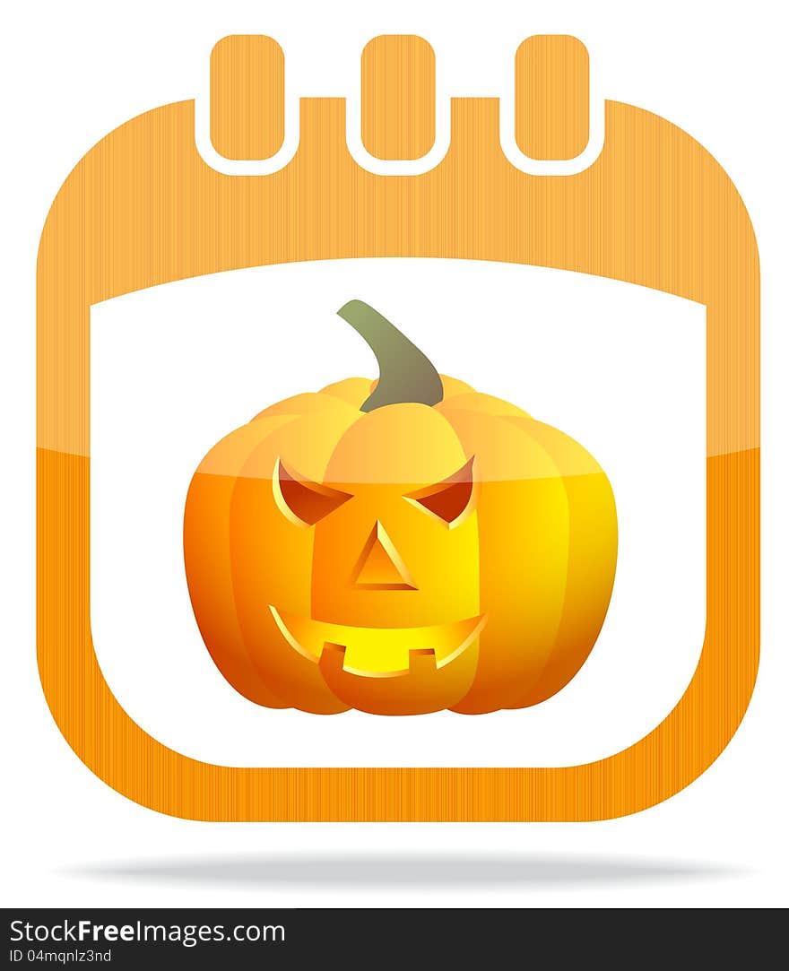 Icon in the form of a calendar for Halloween. Icon in the form of a calendar for Halloween