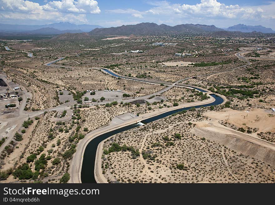 Southern Canal portion of the Central Arizona Project in Mesa. Southern Canal portion of the Central Arizona Project in Mesa