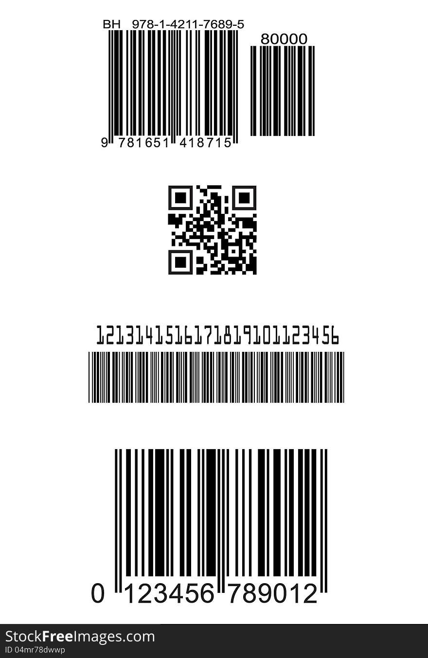 Set of fake barcodes