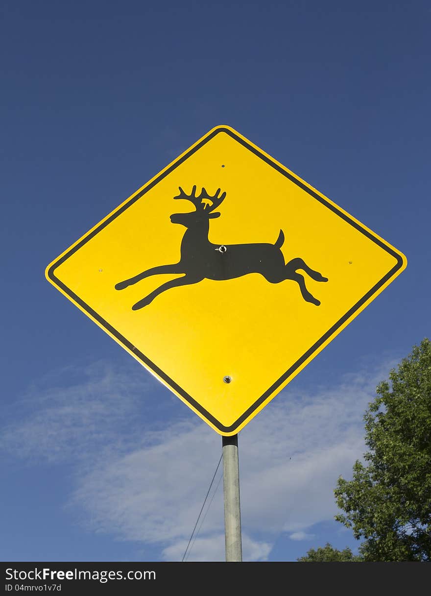 Wildlife crossing warning sign