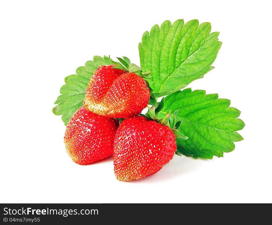 Strawberries with leaves