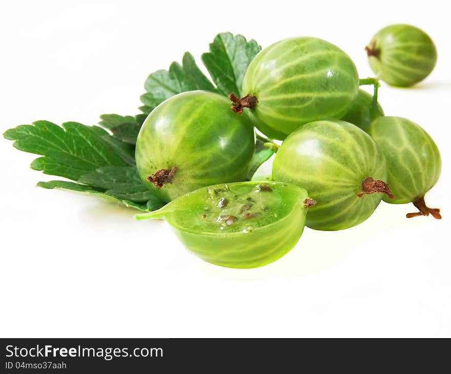 Gooseberry With Leaves