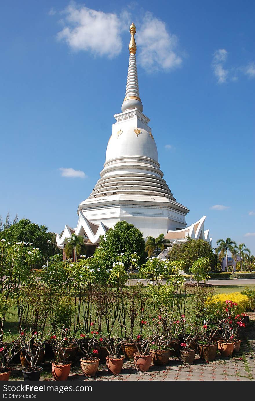 Thai temple with blue sky