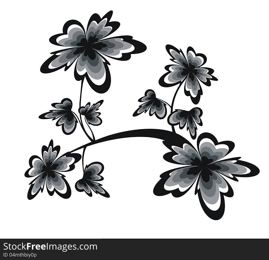 Black background with flowers .Illustration. Black background with flowers .Illustration