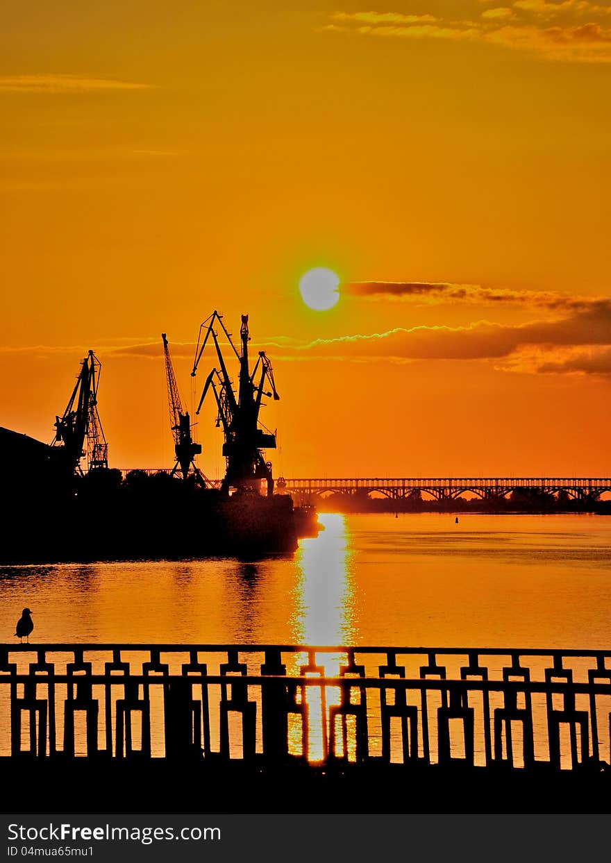 Nizhny Novgorod at sunset in the evening