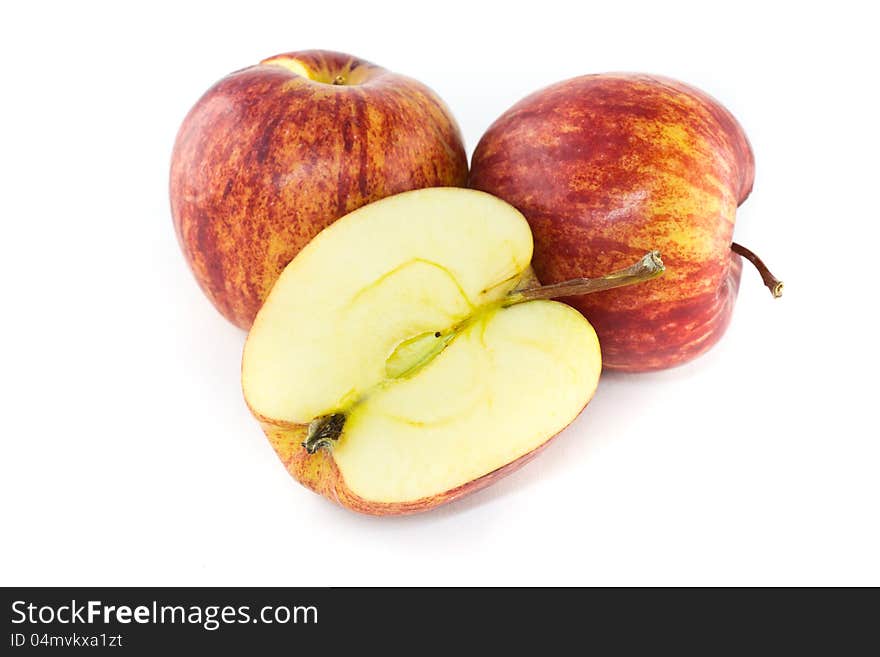 Red apple on white background