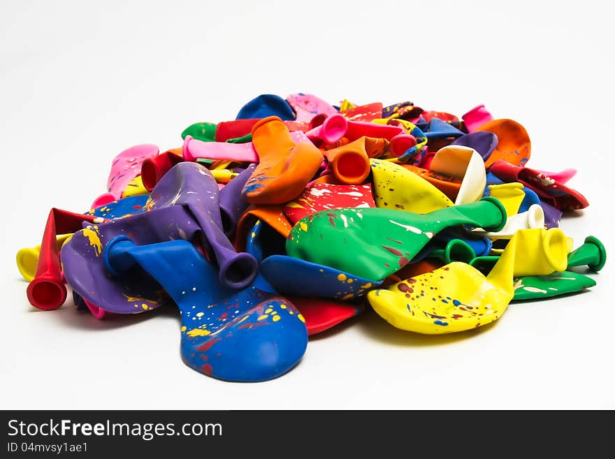 Flatten balloons in many colours