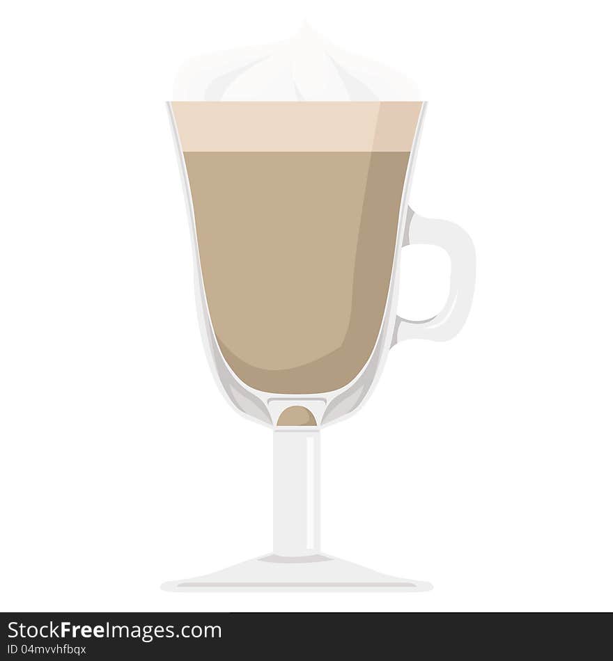 Vector illustration: a cup of latte