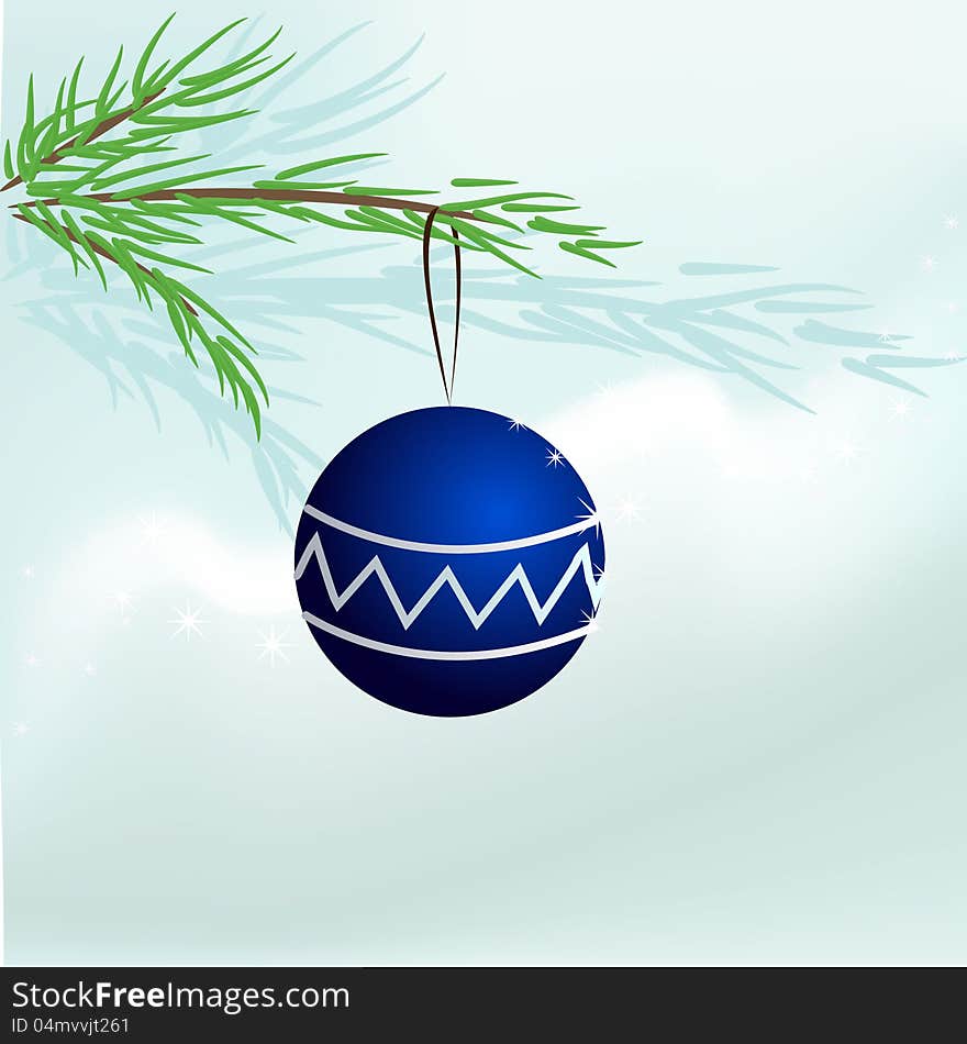 Vector new year background with ball