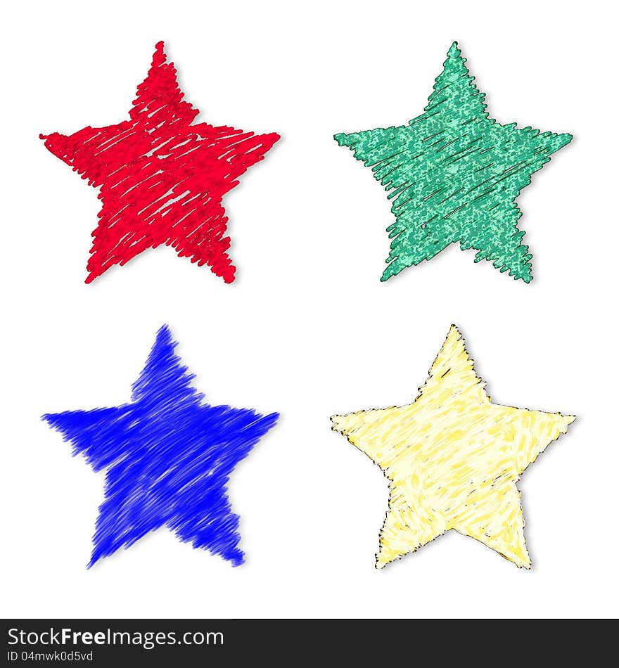 Grunge Painted Stars