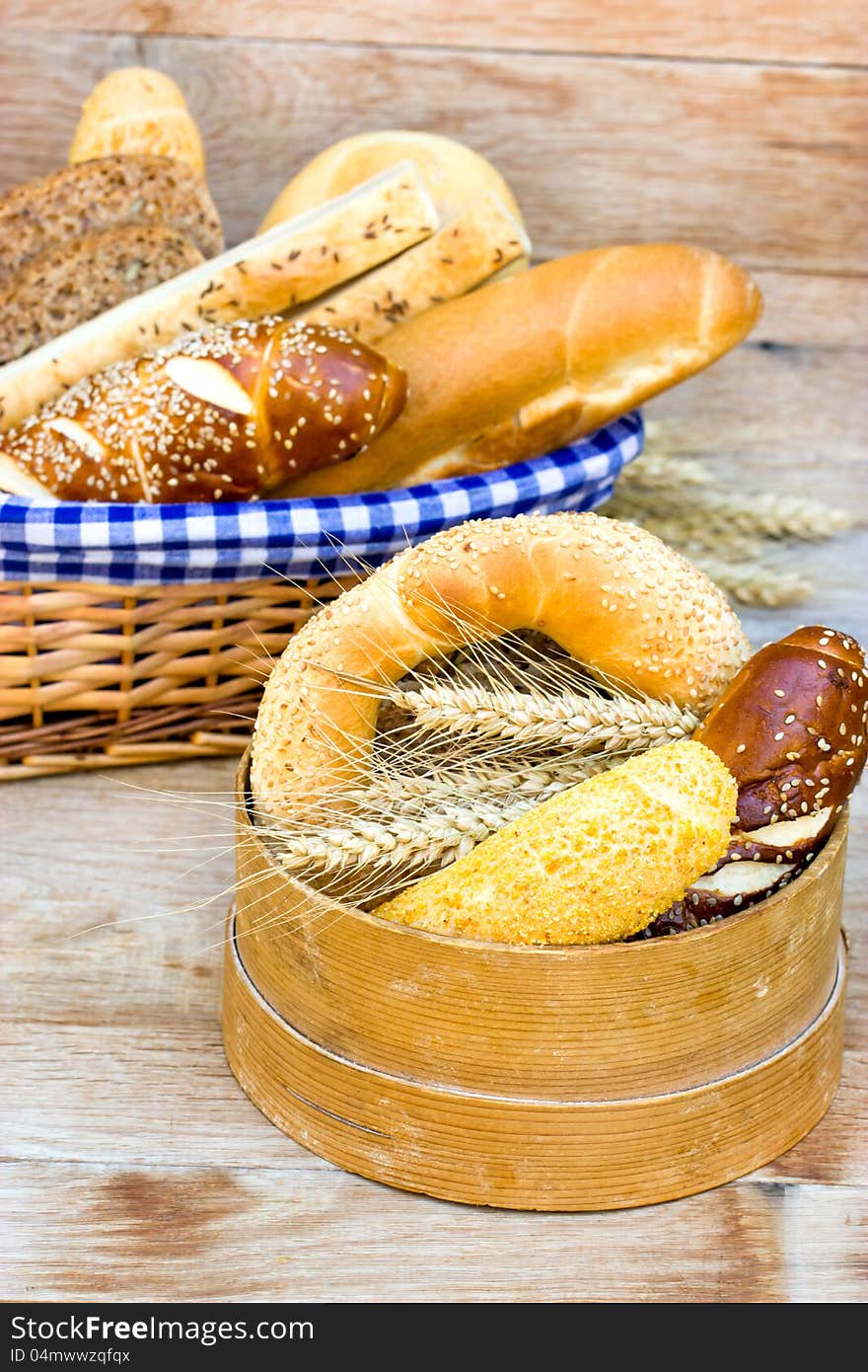 Diverse variety of breads and pastries. Diverse variety of breads and pastries