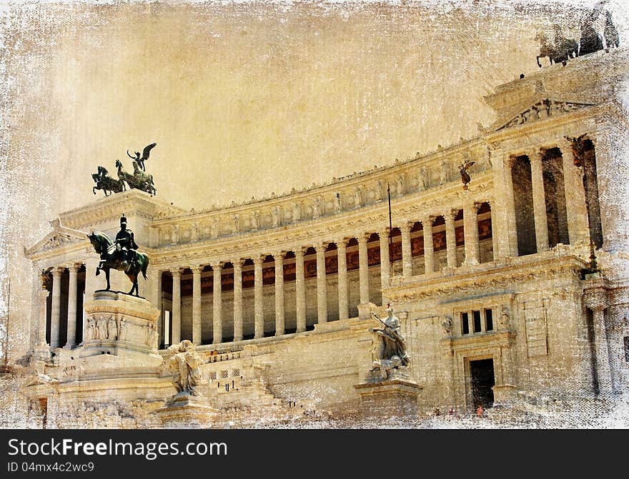 Great italian landmarks series - Capitoline, retro styled picture. Great italian landmarks series - Capitoline, retro styled picture