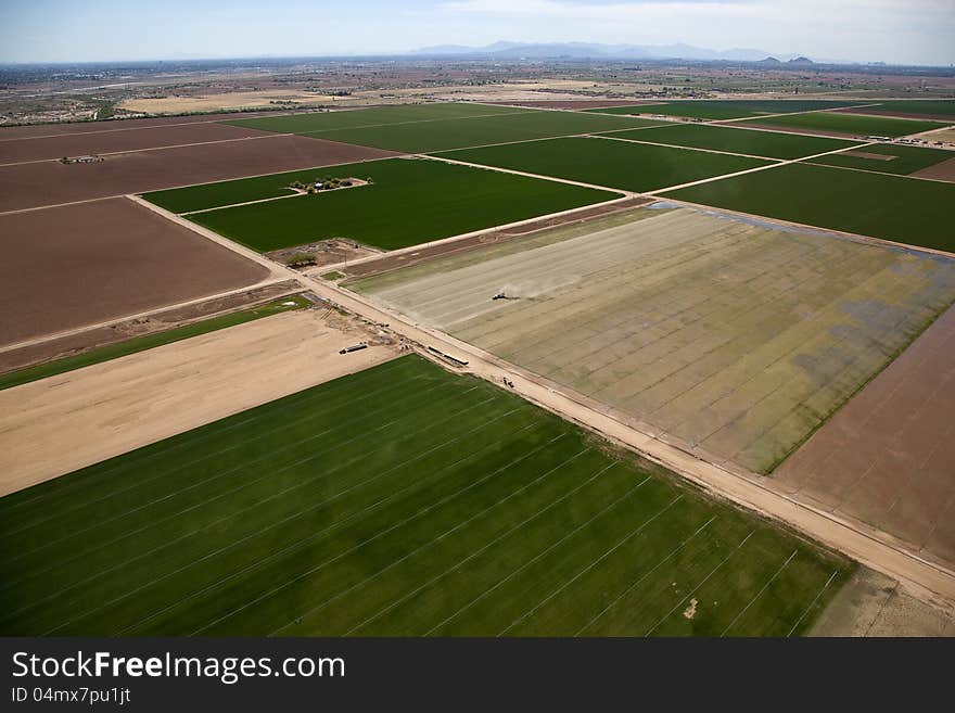 Working the fields near Phoenix, Arizona. Working the fields near Phoenix, Arizona