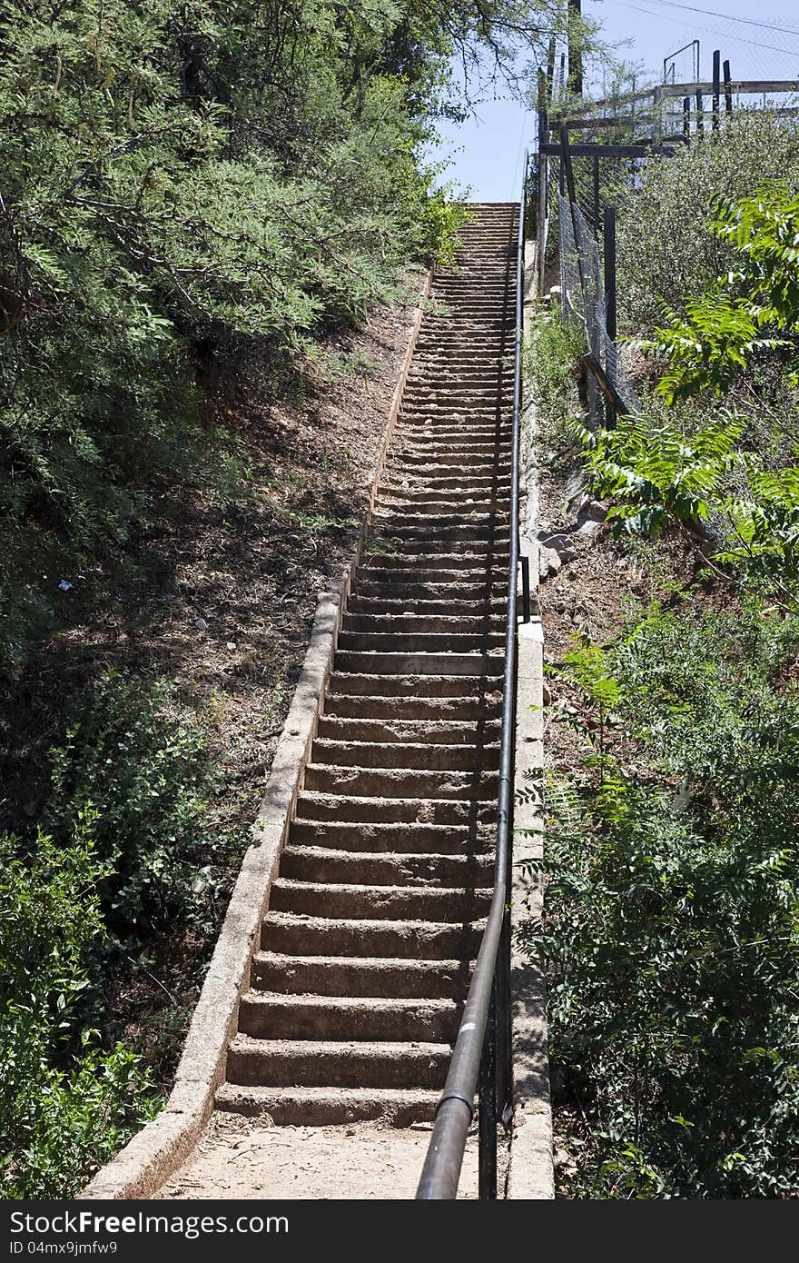 Very old stairs leading up a hill. Very old stairs leading up a hill