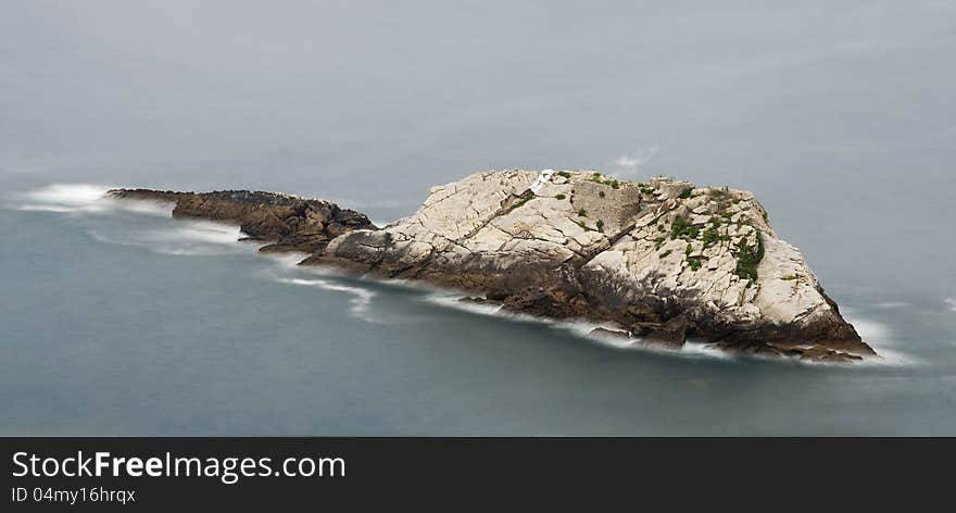 Mollarri Islet In Zarautz At Dawn