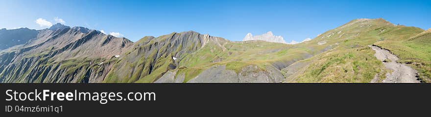 Alps, France &x28;behind Grand Col Ferret&x29; - Panorama