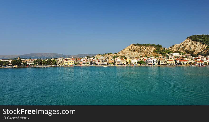 Panoramic View Of The Town And Port Of Zakynthos