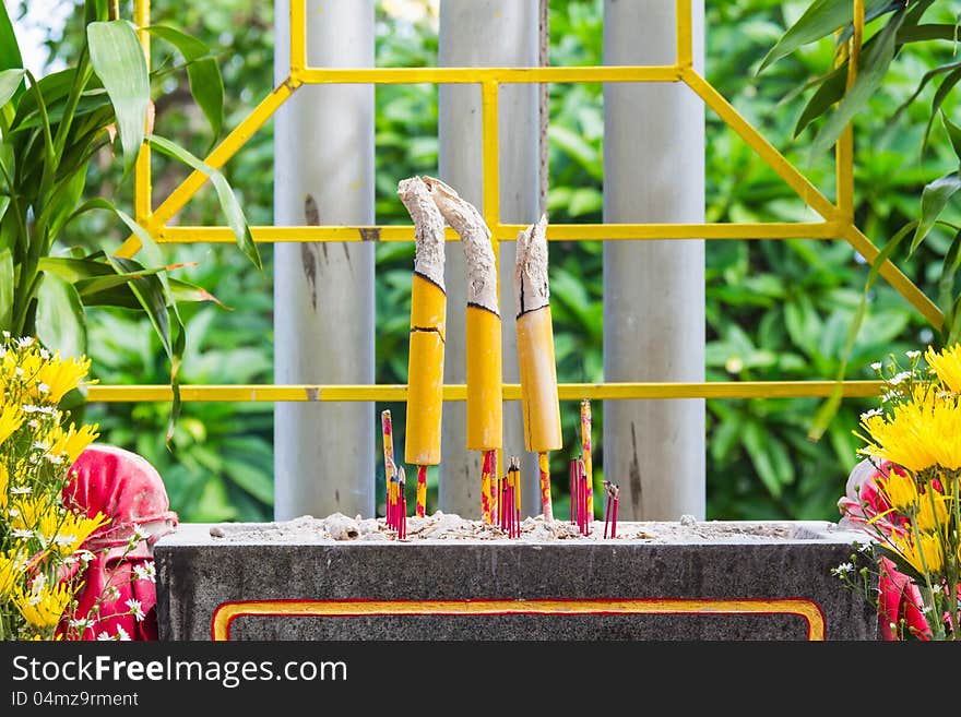 Joss sticks burning