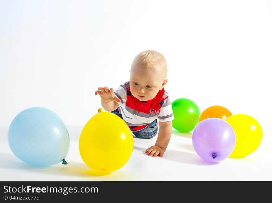 Little boy and balloons