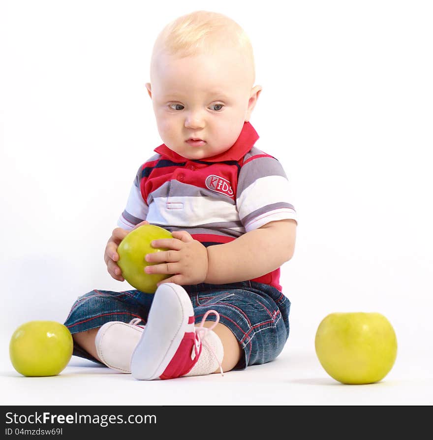 Child with apples