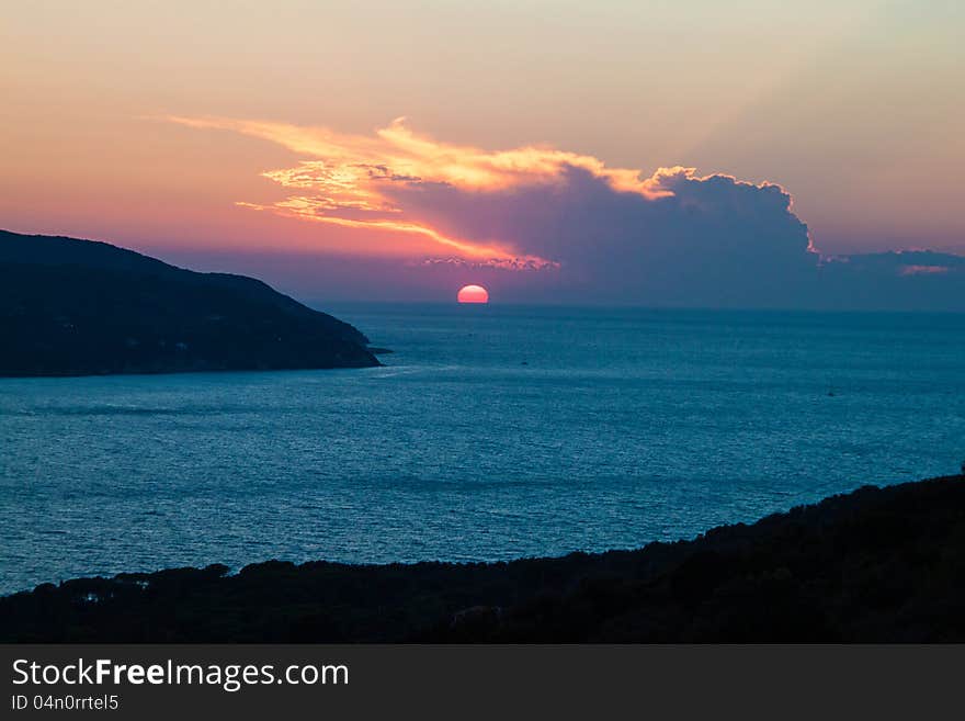 Sunset in Elba Island, tuscan, Italy