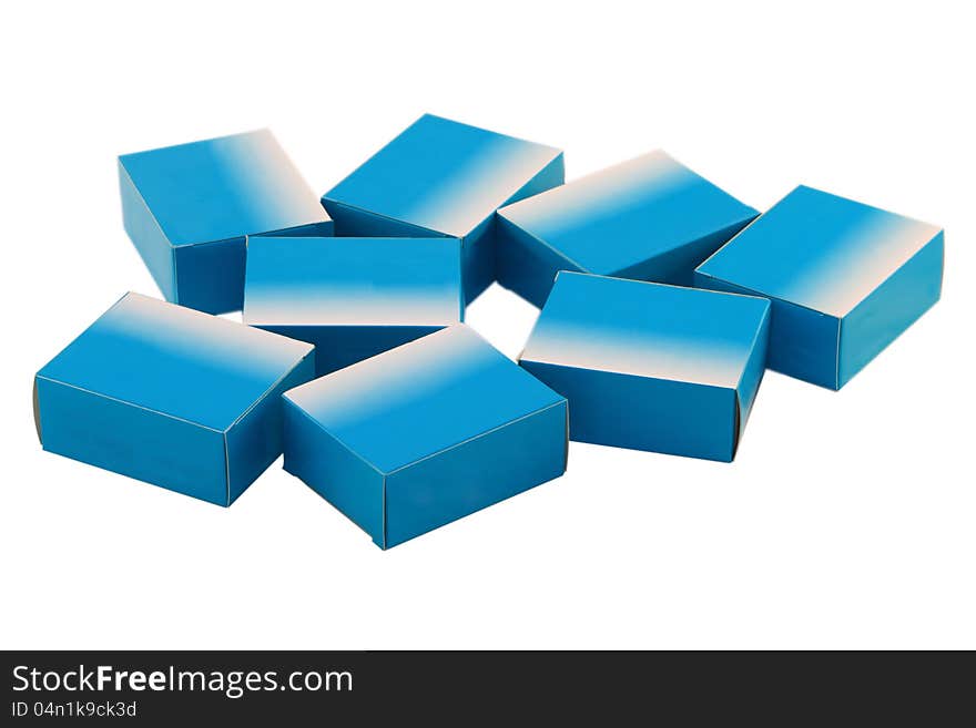 A heap of drug boxes isolated against a white background with clipping path included in the file.