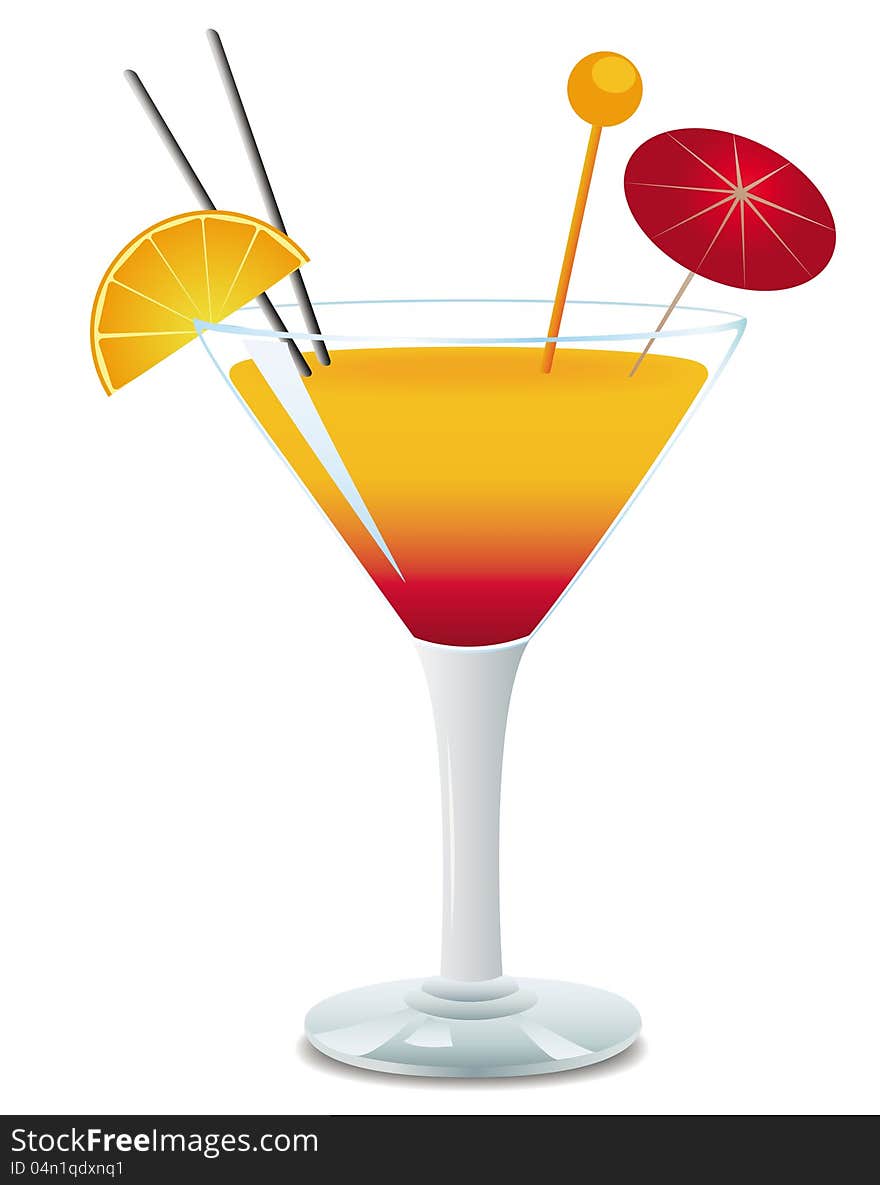 Isolated cocktail drink illustration. Isolated cocktail drink illustration