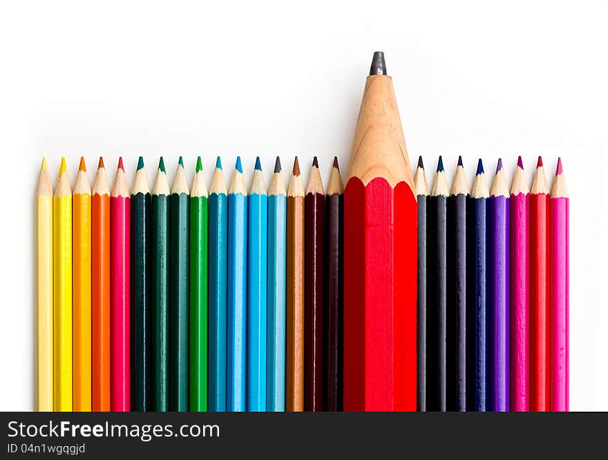 Color pencils isolated on white background. Color pencils isolated on white background