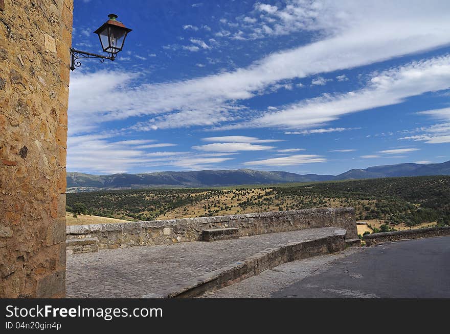 The sierra mountains of the Segovia Province, near Pedraza, Castilla, Spain. The sierra mountains of the Segovia Province, near Pedraza, Castilla, Spain