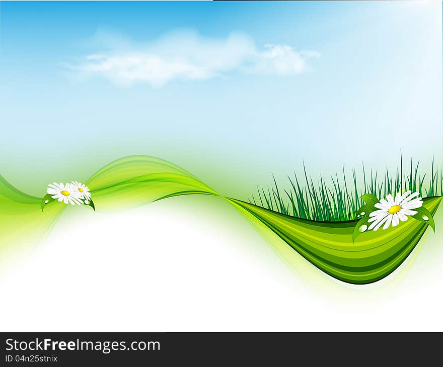 Summer floral vector template with copy space. Eps10. Summer floral vector template with copy space. Eps10