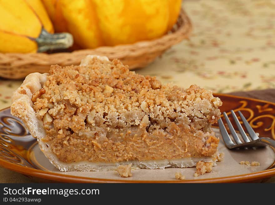 Streusel Pumpking Pie Slice