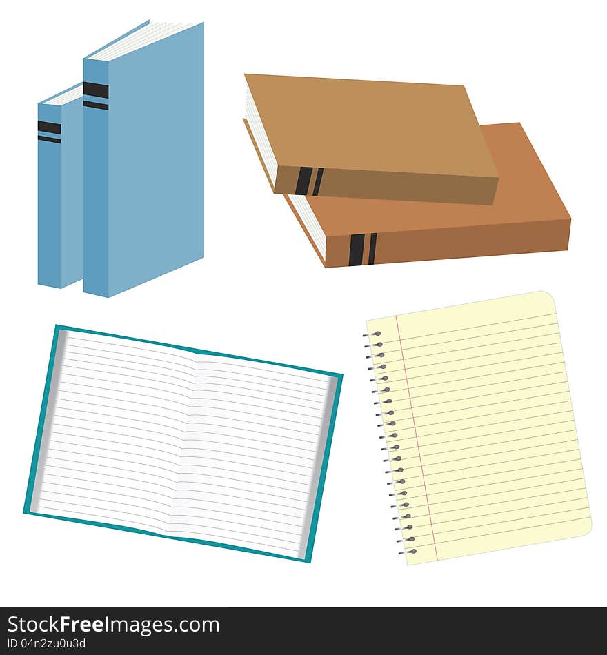 Notebooks, school and office supplies. Notebooks, school and office supplies