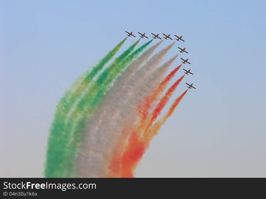 Photo of the Frecce Tricolori was taken on Airshow 2011 in Poland