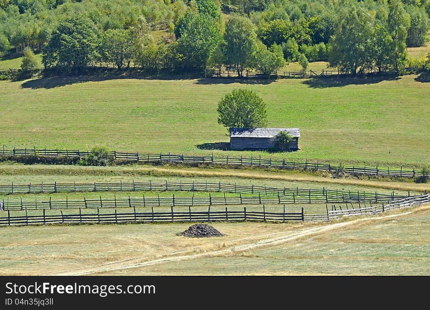 Specific mountain agriculture relief near Transalpina road in Romania. Specific mountain agriculture relief near Transalpina road in Romania