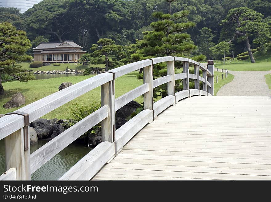 A beautiful Japanese garden in Tokyo, Japan.