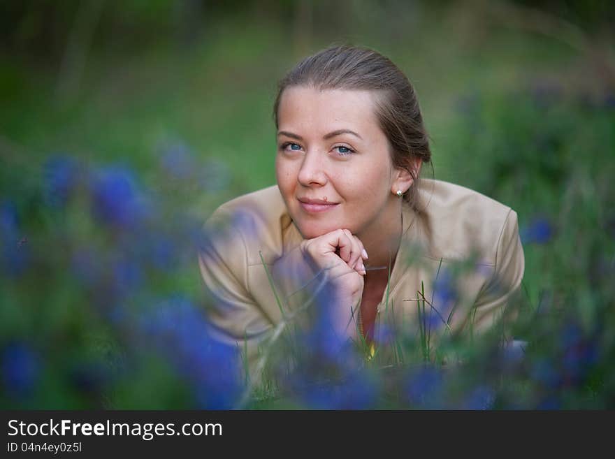 Portrait of a girl with flowers