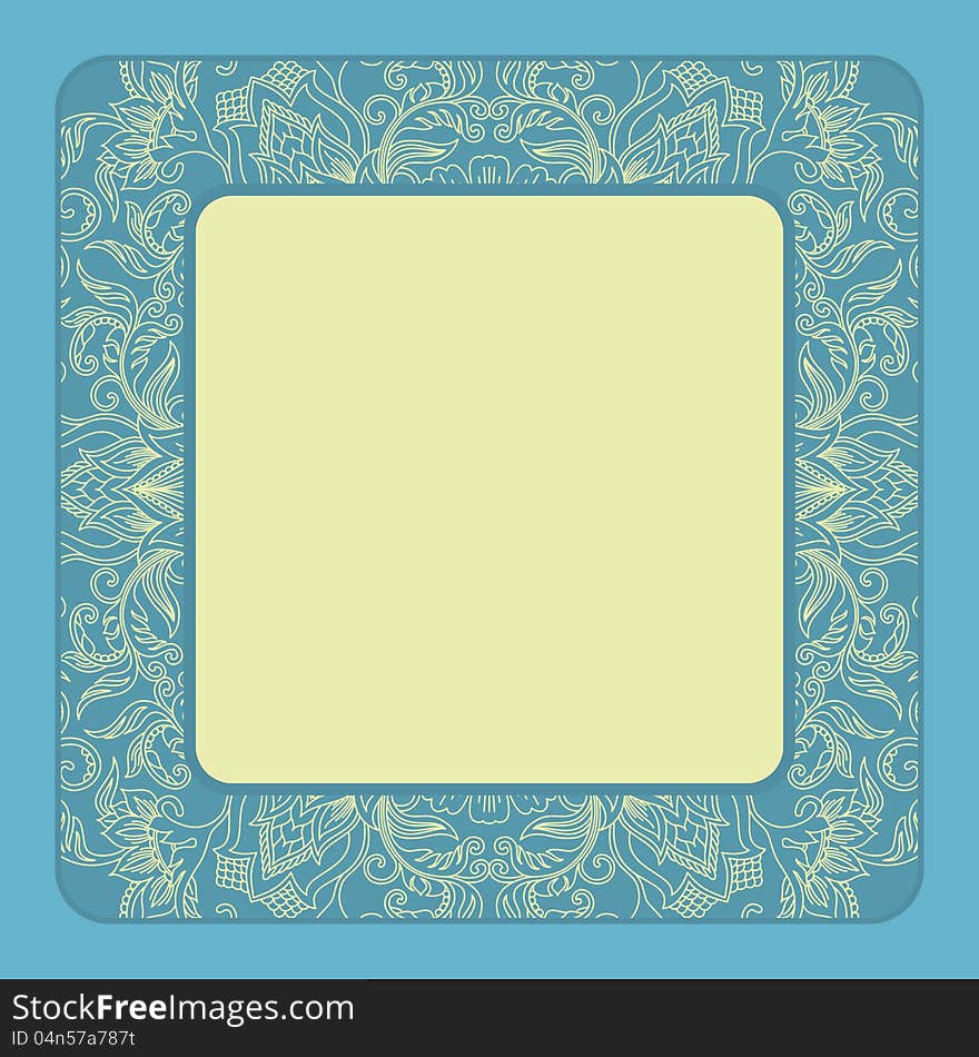 Vector illustration with vintage frame for print. Vector illustration with vintage frame for print.