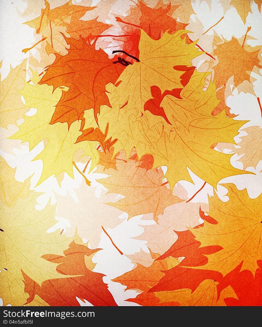 Colorful autumn maple leaves on grunge background. Colorful autumn maple leaves on grunge background.