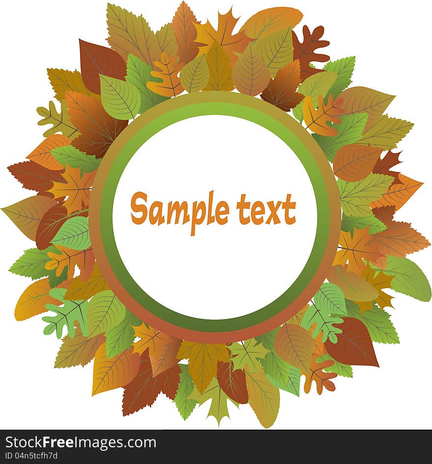 Frame from autumnal leaves on white background. Frame from autumnal leaves on white background.