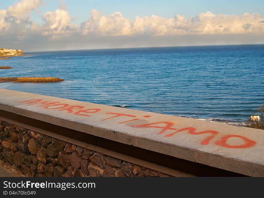 Sign Of Love On Beach On Summer Evening