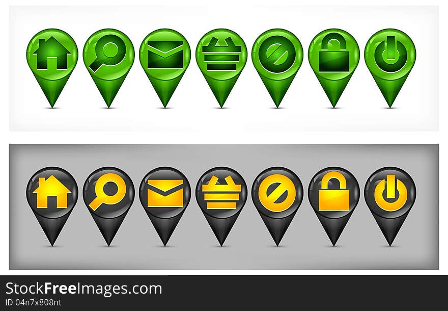 Set of GPS icons