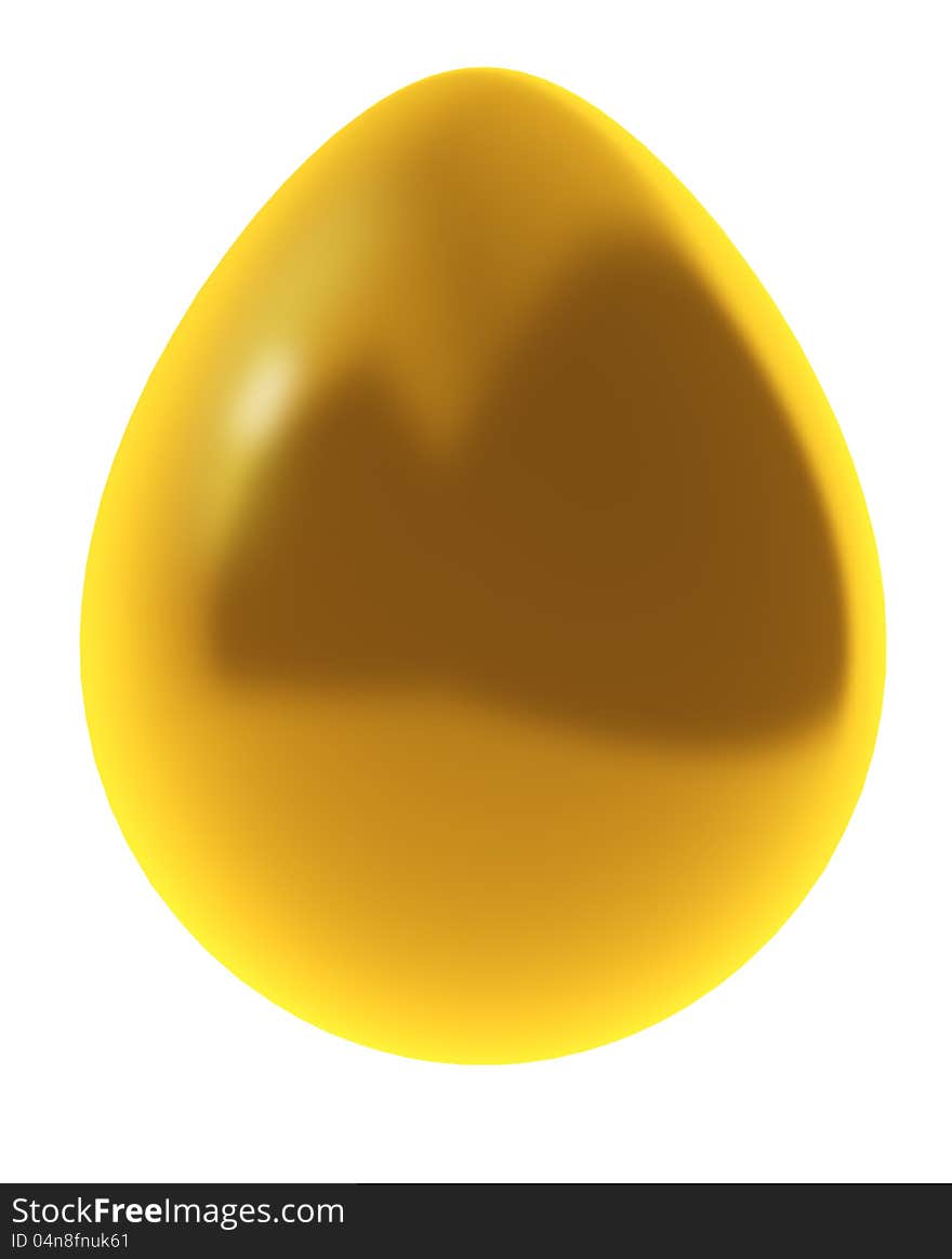 Golden egg isolated on white background.