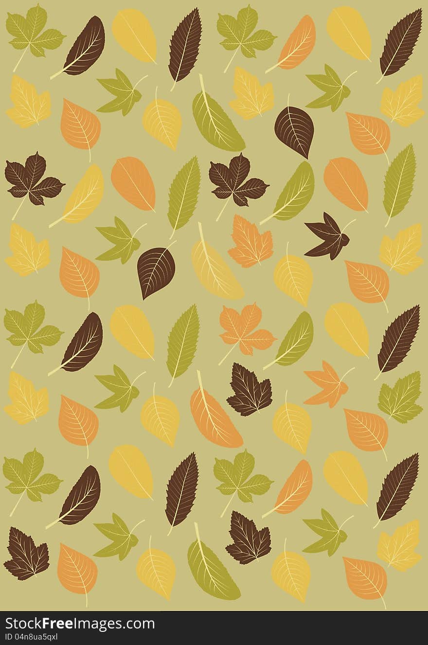 Autumnal leaves background for your design. Autumnal leaves background for your design.