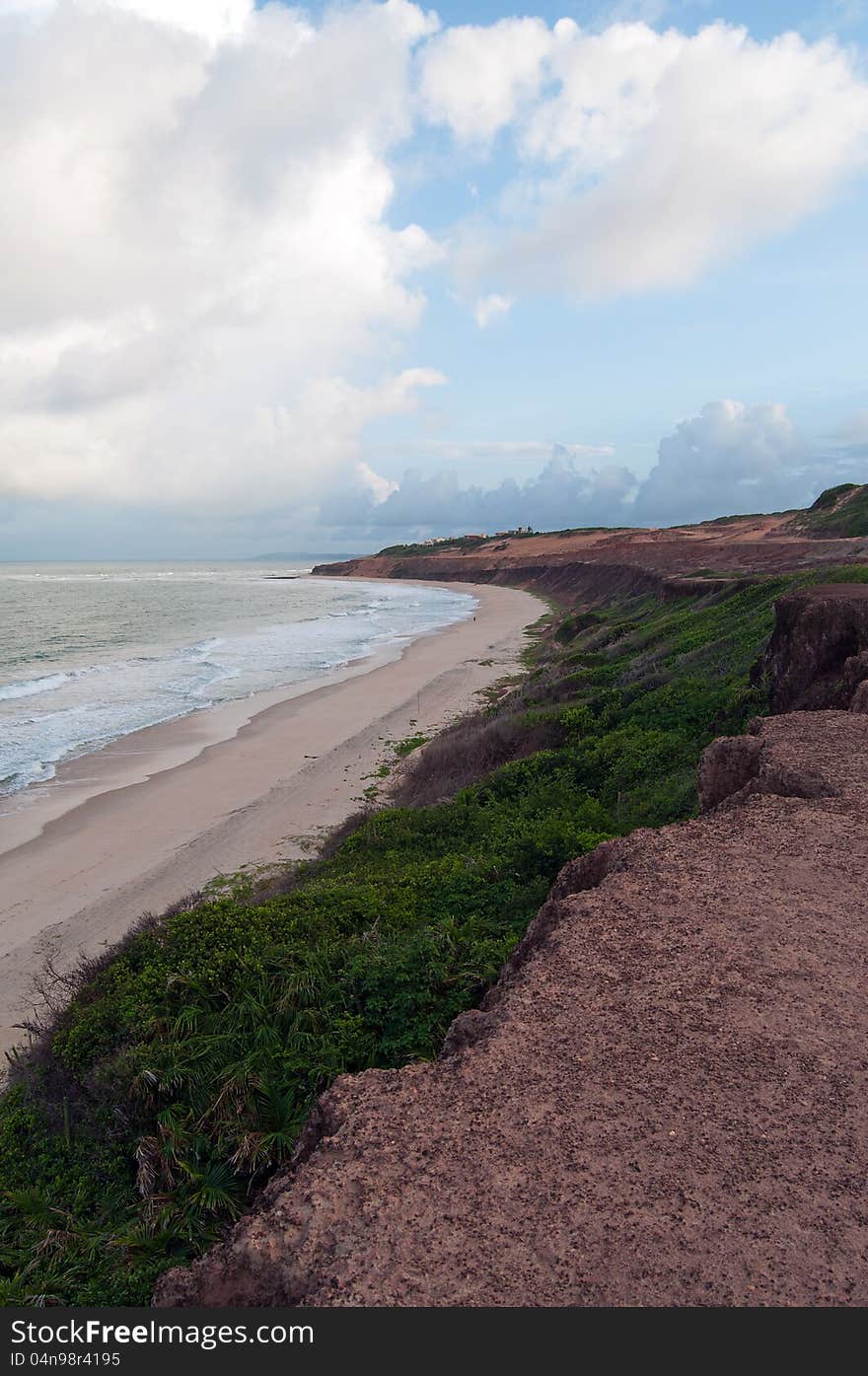 Brazilian coastline shot from cliffs above. Brazilian coastline shot from cliffs above