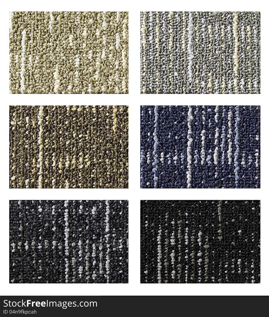 Samples of collection carpet